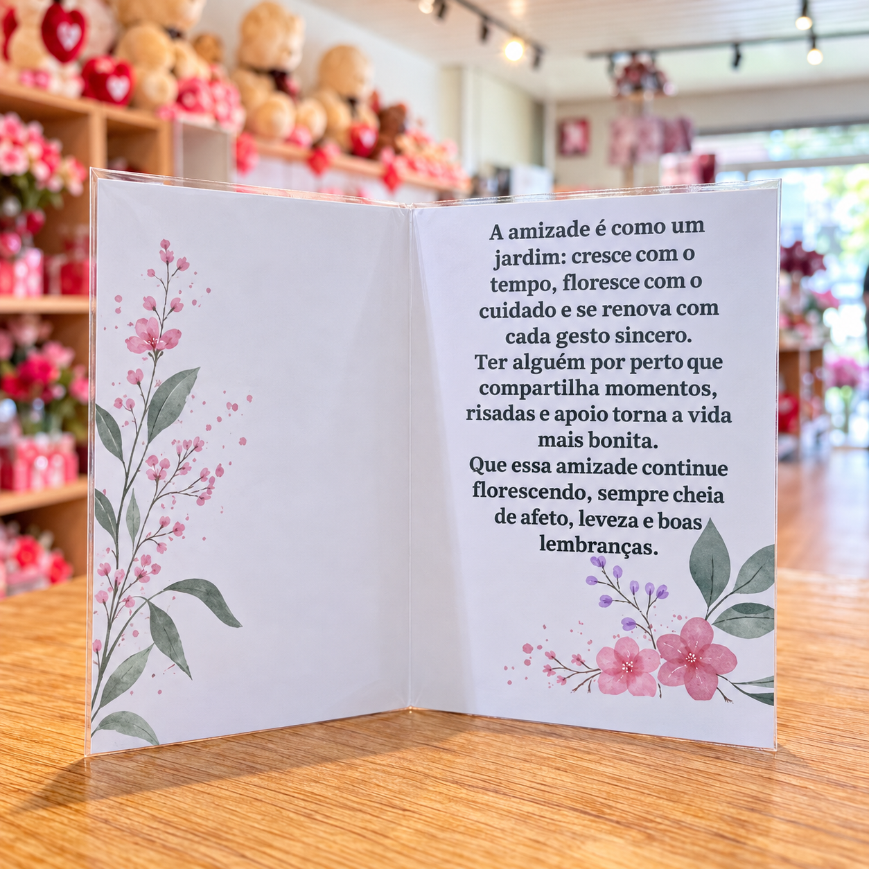 CARTÃO AMIZADE QUE FLORESCE SEMPRE