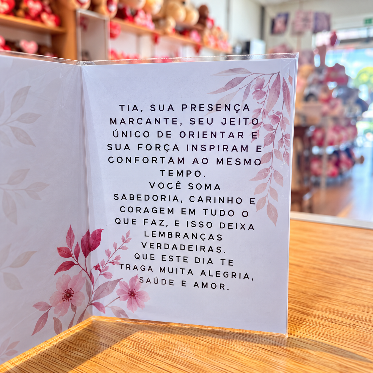 CARTÃO TIA CARINHOQUE ACOMPANHA