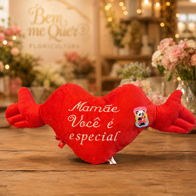 Almofada de Coração Com Braços Mamãe Você é Especial